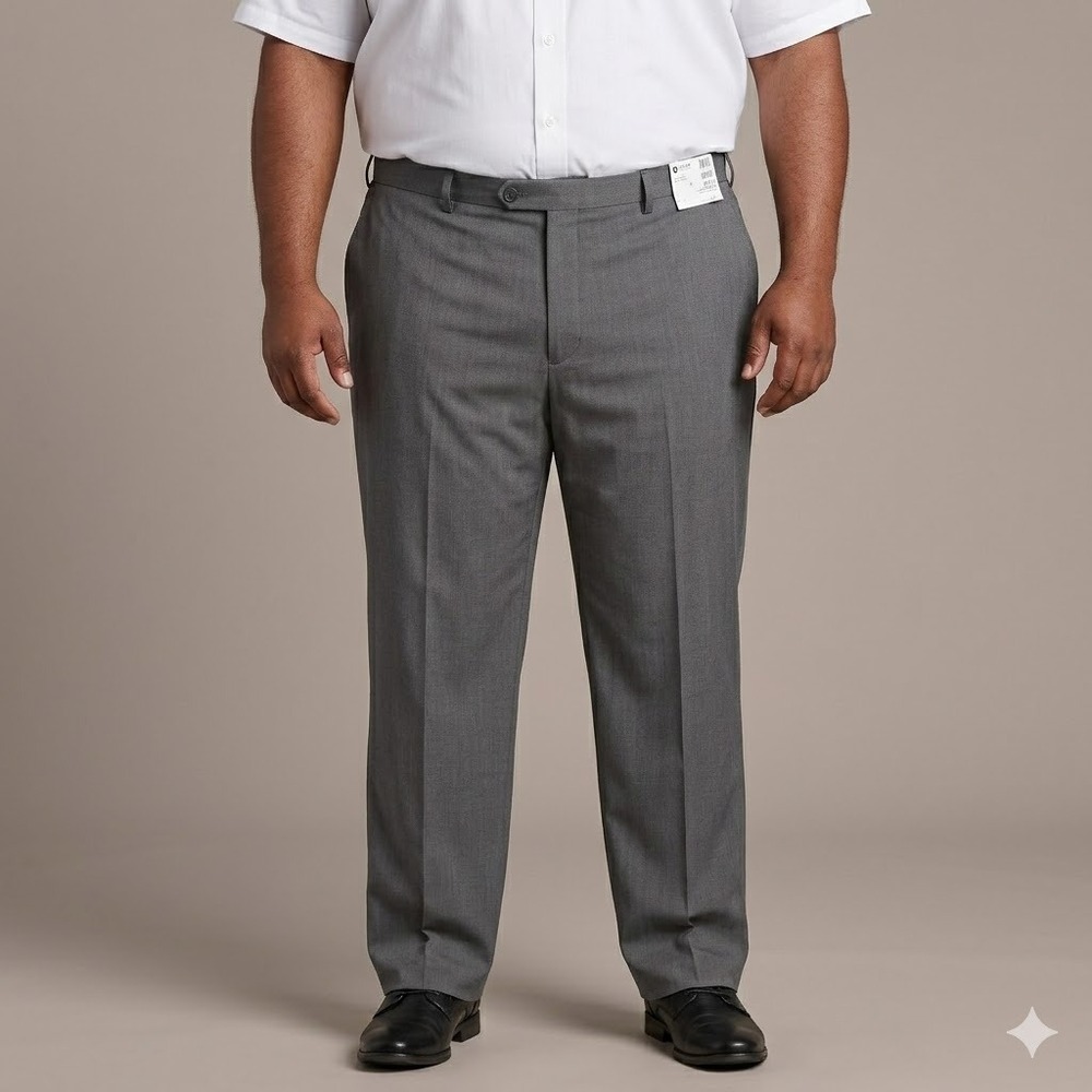 Haggar E-CLO Dress Pants Repreve Stria Classic Fit 42x32 Medium Grey NWT